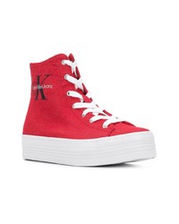 rote hohe Sneakers von Calvin Klein Jeans