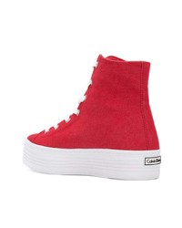 rote hohe Sneakers von Calvin Klein Jeans