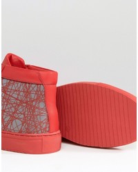 rote hohe Sneakers von Asos