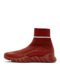 rote hohe Sneakers von Fendi