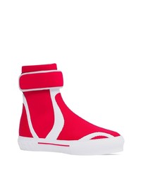 rote hohe Sneakers von Burberry