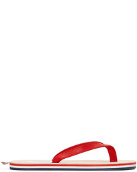 rote horizontal gestreifte Ledersandalen von Thom Browne