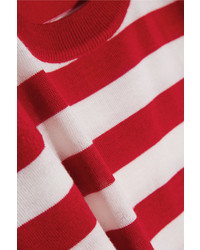 rote horizontal gestreifte Seide Bluse von Dolce & Gabbana