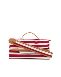 rote horizontal gestreifte Shopper Tasche aus Leder von Zanellato