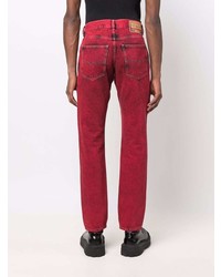 rote Jeans mit Acid-Waschung von Diesel