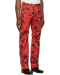 rote Mit Batikmuster Jeans von LU'U DAN