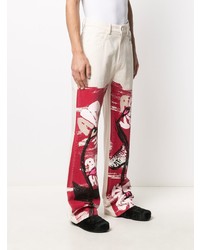 rote Jeans mit Blumenmuster von Marni