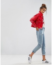 rote Jeansjacke von Asos