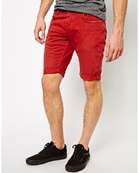 rote Jeansshorts von Selected