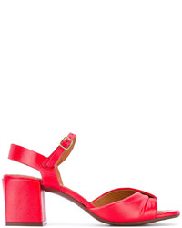 rote klobige Leder Sandaletten von Chie Mihara