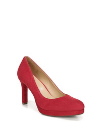 rote klobige Wildleder Pumps