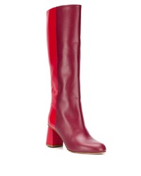 rote kniehohe Stiefel aus Leder von RED Valentino