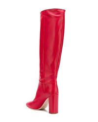 rote kniehohe Stiefel aus Leder von Twin-Set
