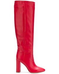 rote kniehohe Stiefel aus Leder von Twin-Set