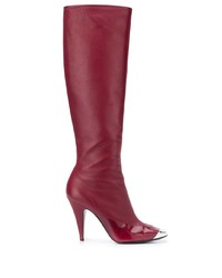 rote kniehohe Stiefel aus Leder von Emilio Pucci
