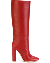 rote kniehohe Stiefel aus Leder von Gianvito Rossi