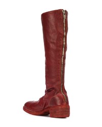 rote kniehohe Stiefel aus Leder von Guidi
