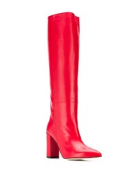 rote kniehohe Stiefel aus Leder von Paris Texas