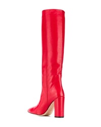 rote kniehohe Stiefel aus Leder von Paris Texas