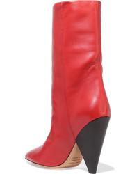 rote kniehohe Stiefel aus Leder von Isabel Marant