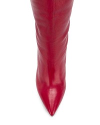 rote kniehohe Stiefel aus Leder von The Seller