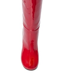 rote kniehohe Stiefel aus Leder von Maison Margiela