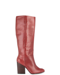 rote kniehohe Stiefel aus Leder von Rachel Comey