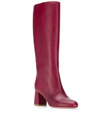 rote kniehohe Stiefel aus Leder von RED Valentino