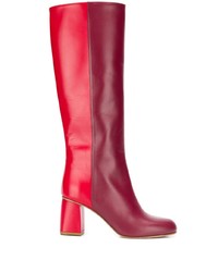 rote kniehohe Stiefel aus Leder von RED Valentino