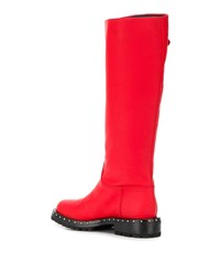 rote kniehohe Stiefel aus Leder von Ermanno Scervino