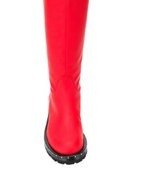 rote kniehohe Stiefel aus Leder von Ermanno Scervino