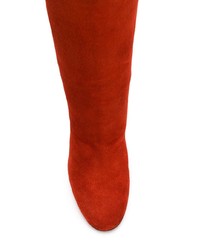 rote kniehohe Stiefel aus Wildleder von Stuart Weitzman