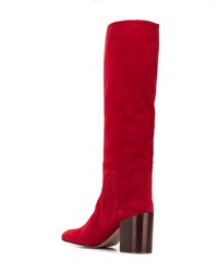 rote kniehohe Stiefel aus Wildleder von Stuart Weitzman