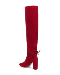 rote kniehohe Stiefel aus Wildleder von Aquazzura