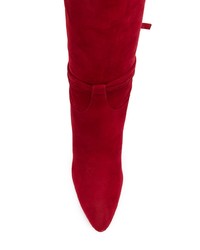 rote kniehohe Stiefel aus Wildleder von Aquazzura