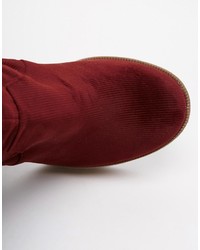 rote kniehohe Stiefel von Asos