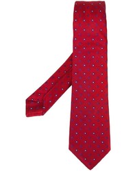 rote Krawatte mit Blumenmuster von Kiton