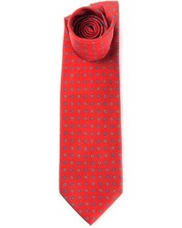 rote Krawatte mit Blumenmuster