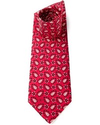rote Krawatte mit Blumenmuster von Valentino