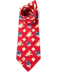 rote Krawatte mit Blumenmuster von Valentino