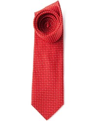 rote Krawatte mit geometrischem Muster von Brioni