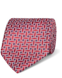 rote Krawatte mit geometrischem Muster von Charvet