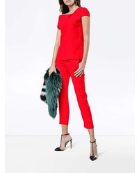 rote Kurzarmbluse von Roland Mouret