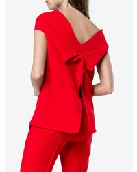 rote Kurzarmbluse von Roland Mouret