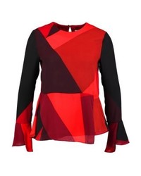 rote Langarmbluse von Warehouse