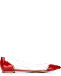 rote Leder Ballerinas von Gianvito Rossi