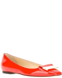 rote Leder Ballerinas von Jimmy Choo