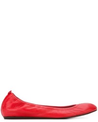 rote Leder Ballerinas von Lanvin