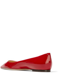 rote Leder Ballerinas von Jimmy Choo