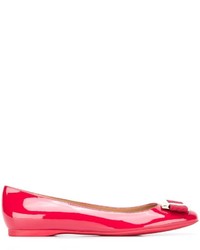 rote Leder Ballerinas von Salvatore Ferragamo